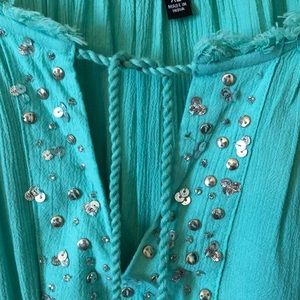 XL turquoise top